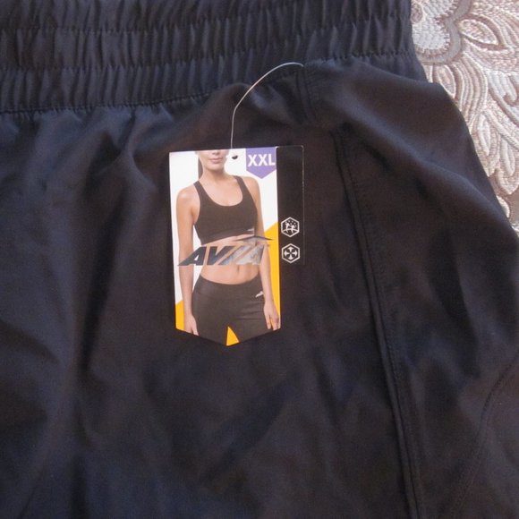 NWT XXL (20)  Women's Active Running Shorts w/liner BLACK - Picture 5 of 6